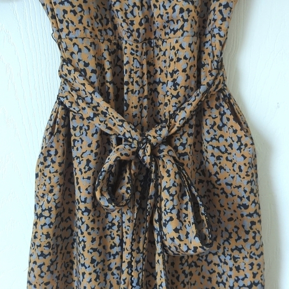 Greylin Anthropologie Galena Surplice Short Sleeve Wide Leg Jumpsuit Honey XS - Picture 9 of 16